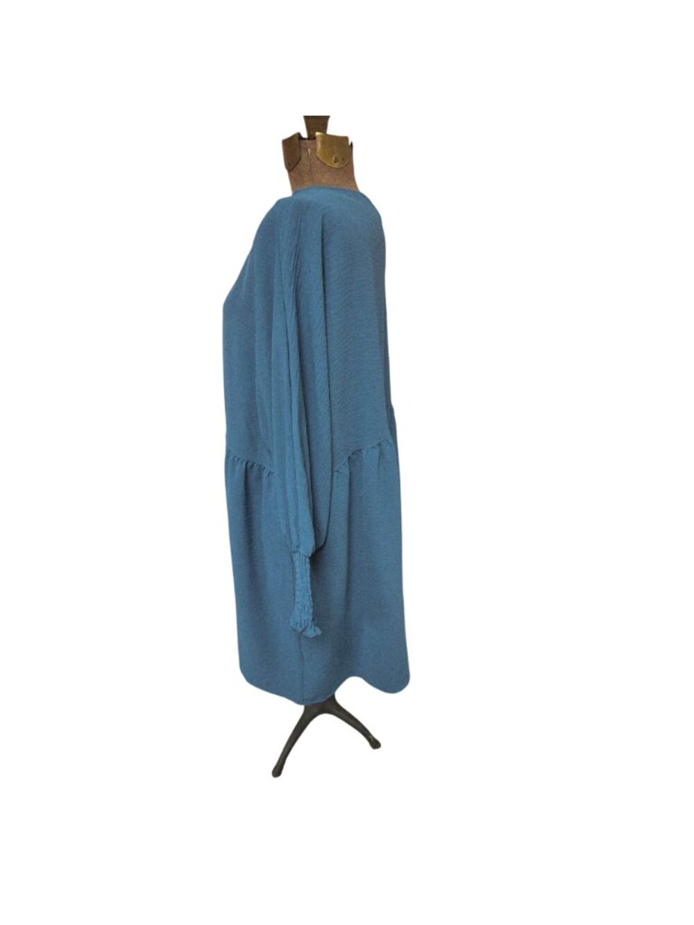 Dokotoo Blue 2XL Smocked Cuff Long Sleeve Tiered Dress Polyester Smocked Cuff - Picture 8 of 10